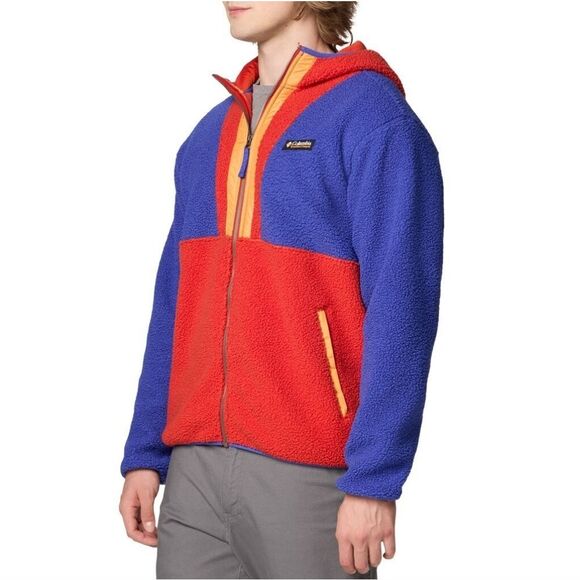 Columbia Back Bowl II Remastered Sherpa Hoodie Jacket Men's Medium M Red Blue LE - Picture 4 of 5